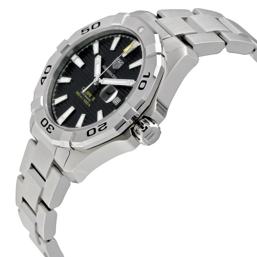 Tag Heuer Aquaracer Automatic Black Dial Silver Steel Strap Watch for Men - WAY2010.BA0927 Buy Now By Tag Heuer