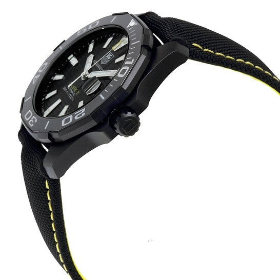 Tag Heuer Aquaracer Calibre 5 Automatic Black Dial Black Nylon Strap Watch for Men - WAY218A.FC6362 Buy Now By Tag Heuer