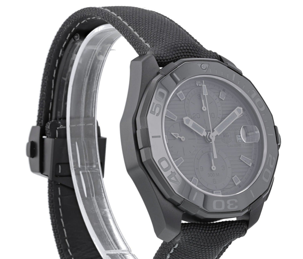 Tag Heuer Aquaracer Automatic Chronograph Special Edition Titanium Grey Dial Black Leather Strap Watch for Men - CAY218B.FC6370 Buy Now By Tag Heuer