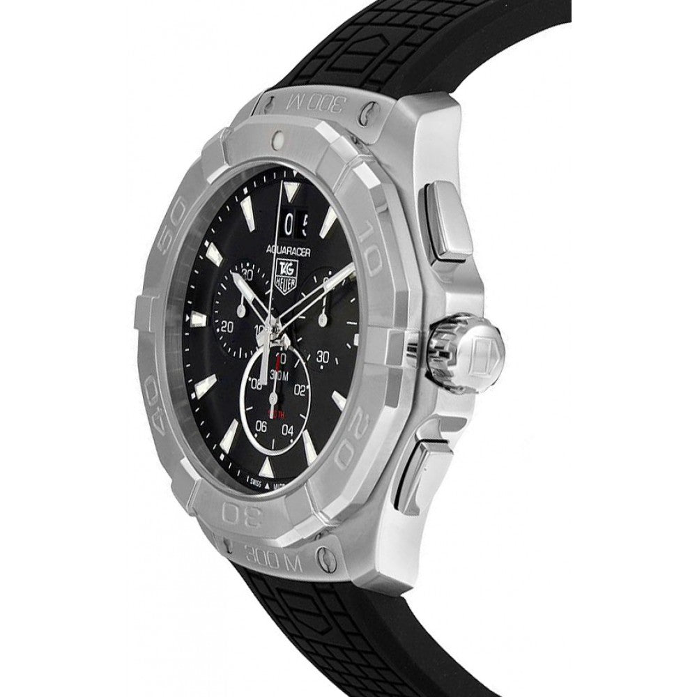 Tag Heuer Aquaracer Chronograph Black Dial Black Rubber Strap Watch for Men - CAY1110.FT6041 Buy Now By Tag Heuer