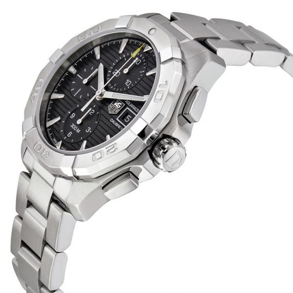 Tag Heuer Aquaracer Automatic Chronograph Black Dial Silver Steel Strap Watch for Men - CAY2110.BA0927 Buy Now By Tag Heuer
