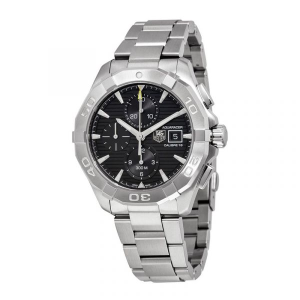 Tag Heuer Aquaracer Automatic Chronograph Black Dial Silver Steel Strap Watch for Men - CAY2110.BA0927 Buy Now By Tag Heuer