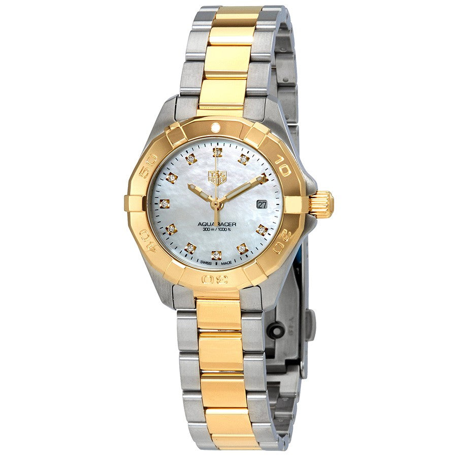 Tag Heuer Aquaracer Diamonds Mother of Pearl Dial Two Tone Steel Strap Watch for Men - WBD1422.BB0321 Buy Now By Tag Heuer