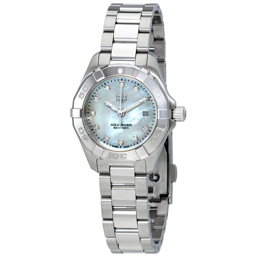 Tag Heuer Aquaracer Diamonds Mother of Pearl Dial Silver Steel Strap Watch for Women - WBD1414.BA0741 Buy Now By Tag Heuer
