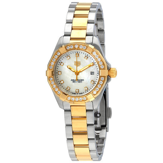 Tag Heuer Aquaracer Quartz Diamonds Mother of Pearl Dial Two Tone Steel Strap Watch for Women - WBD1423.BB0321 Buy Now By Tag Heuer