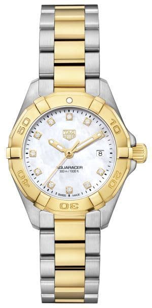 Tag Heuer Aquaracer Diamonds Mother of Pearl Dial Two Tone Steel Strap Watch for Men - WBD1422.BB0321 Buy Now By Tag Heuer