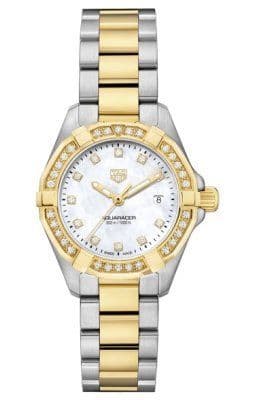Tag Heuer Aquaracer Quartz Diamonds Mother of Pearl Dial Two Tone Steel Strap Watch for Women - WBD1423.BB0321 Buy Now By Tag Heuer