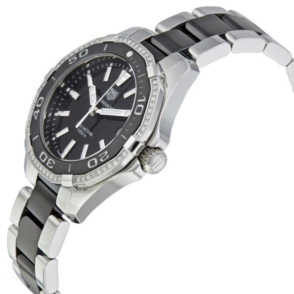 Tag Heuer Aquaracer Quartz Diamonds Black Dial Two Tone Steel Strap Watch for Women - WAY131G.BA0913 Buy Now By Tag Heuer
