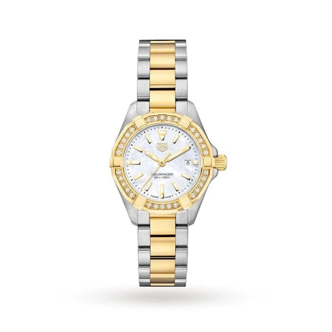 Tag Heuer Aquaracer Diamonds Mother of Pearl Dial Two Tone Steel Strap Watch for Women - WBD1421.BB0321 Buy Now By Tag Heuer