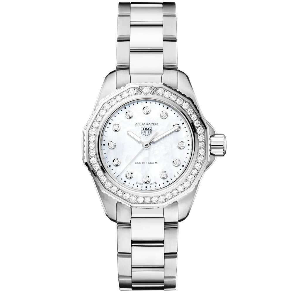 Tag Heuer Aquaracer Professional 200 Quartz Diamond Mother of Pearl Dial Silver Steel Strap Watch for Women - WBP1417.BA0622 Buy Now By Tag Heuer