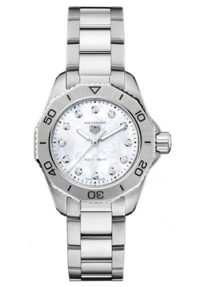 Tag Heuer Aquaracer Professional 200 Quartz Diamond Mother of Pearl Dial Silver Steel Strap Watch for Women - WBP1416.BA0622 Buy Now By Tag Heuer