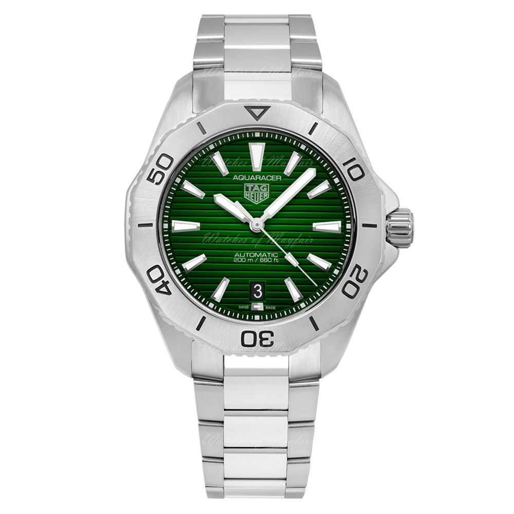 Tag Heuer Aquaracer Professional 200 Automatic Green Dial Silver Steel Strap Watch for Men - WBP2115.BA0627 Buy Now By Tag Heuer