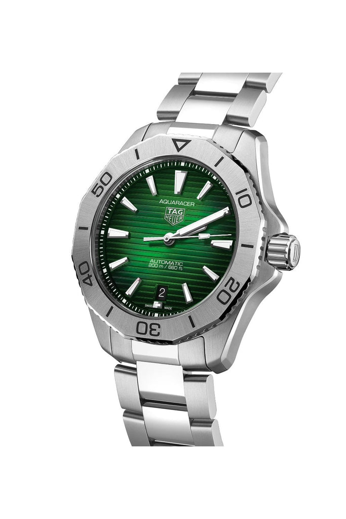 Tag Heuer Aquaracer Professional 200 Automatic Green Dial Silver Steel Strap Watch for Men - WBP2115.BA0627 Buy Now By Tag Heuer