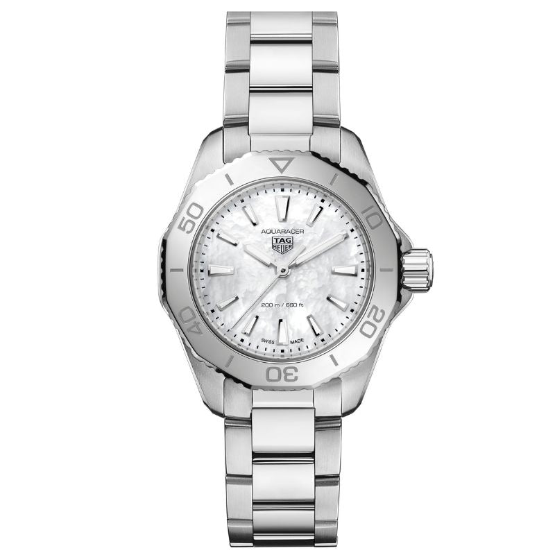 Tag Heuer Aquaracer Professional 200 Quartz White Dial Silver Steel Strap Watch for Women - WBP1411.BA0622 Buy Now By Tag Heuer