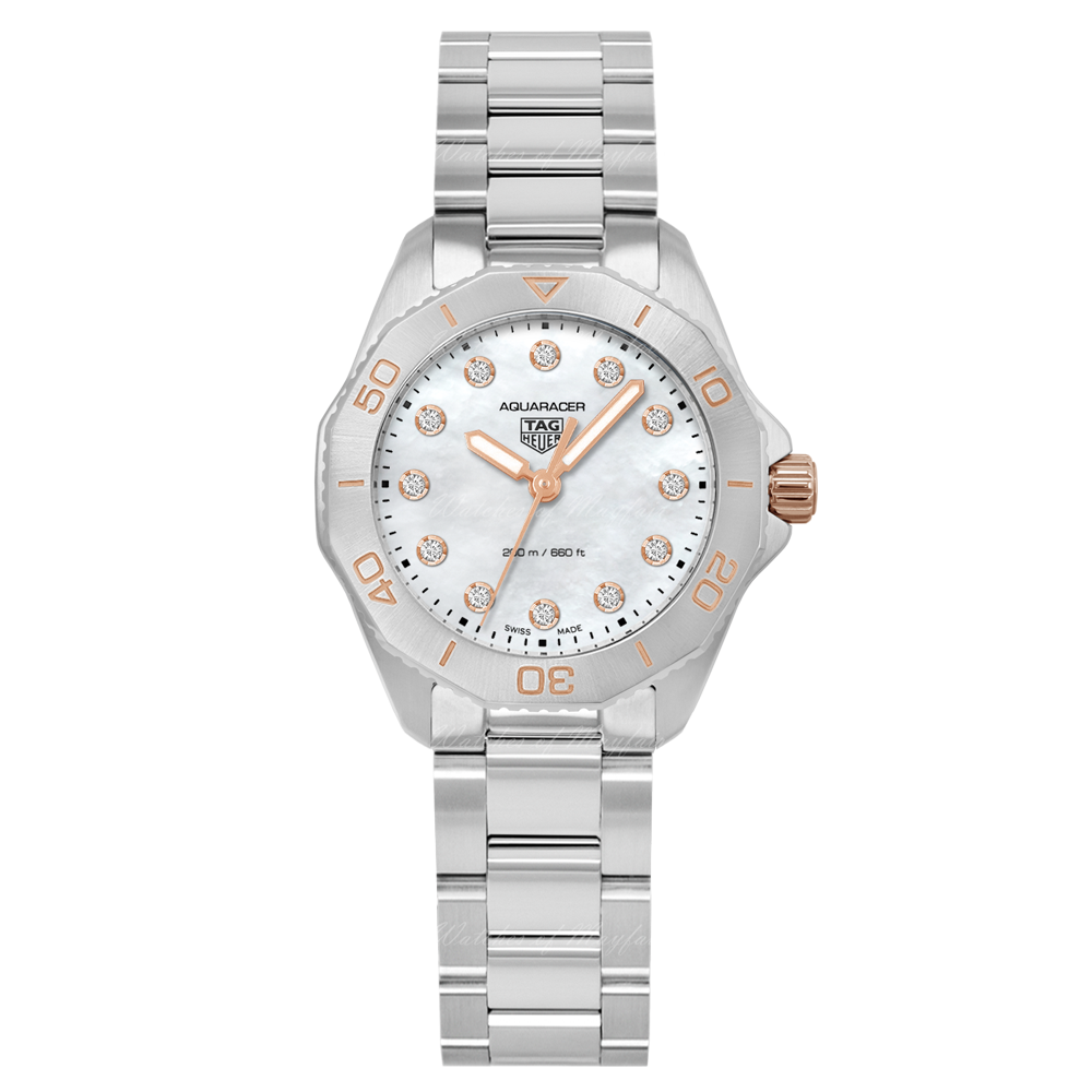Tag Heuer Aquaracer Professional 200 Quartz Diamonds White Dial Silver Steel Strap Watch for Women - WBP1450.BA0622 Buy Now By Tag Heuer