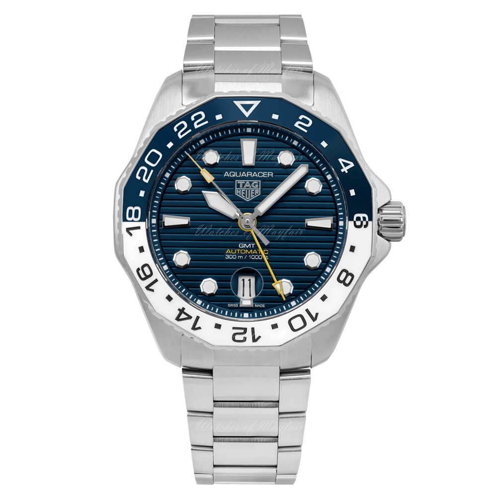 Tag Heuer Aquaracer Professional 300 GMT Automatic Blue Dial Silver Steel Strap Watch for Men - WBP2010.BA0632 Buy Now By Tag Heuer