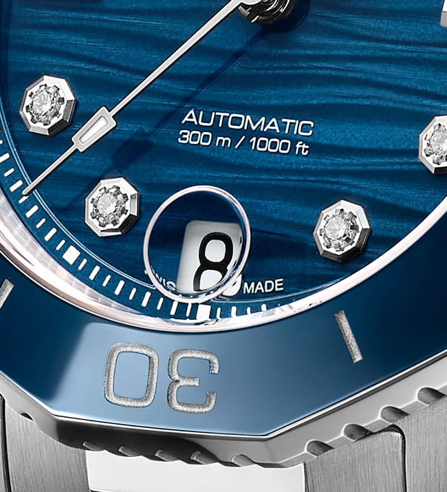 Tag Heuer Aquaracer Professional 300 Automatic Diamonds Blue Dial Silver Steel Strap Watch for Women - WBP231B.BA0618 Buy Now By Tag Heuer