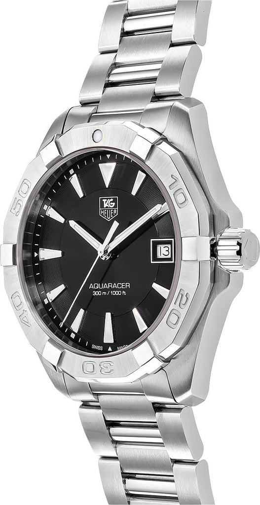 Tag Heuer Aquaracer Quartz Black Dial Silver Steel Strap Watch for Men - WAY1110.BA0928 Buy Now By Tag Heuer