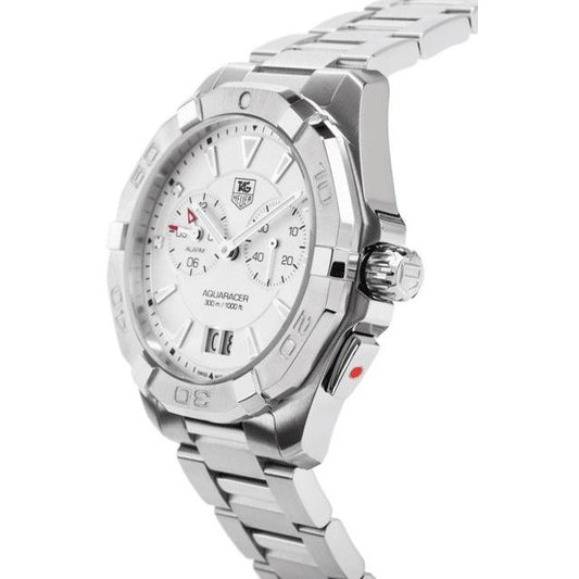 Tag Heuer Aquaracer Chronograph White Dial Silver Steel Strap Watch for Men - WAY111Y.BA0928 Buy Now By Tag Heuer