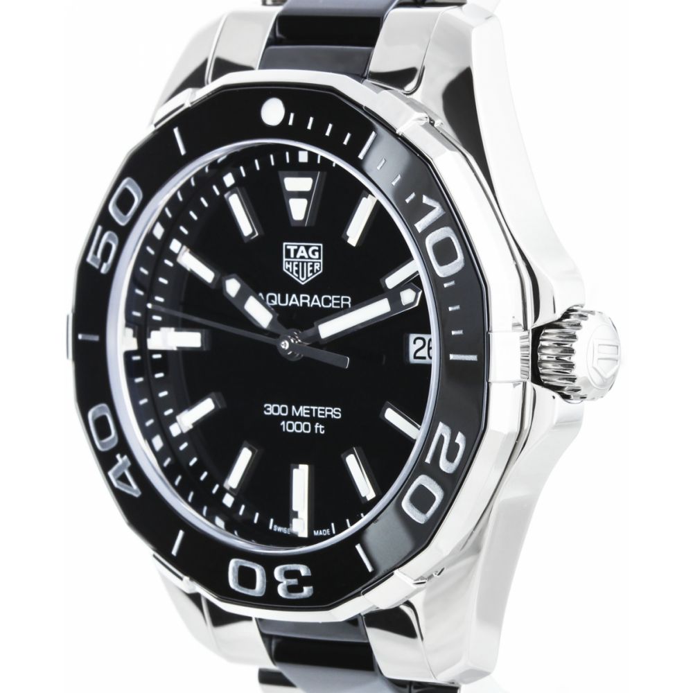 Tag Heuer Aquaracer Quartz Black Dial Two Tone Steel Strap Watch for Men - WAY131A.BA0913 Buy Now By Tag Heuer