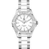 Tag Heuer Aquaracer Diamonds White Dial Two Tone Steel Strap Watch for Women - WAY131F.BA0914 Buy Now By Tag Heuer