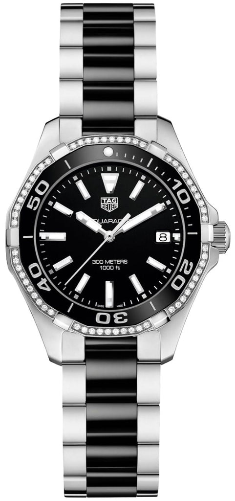 Tag Heuer Aquaracer Quartz Diamonds Black Dial Two Tone Steel Strap Watch for Women - WAY131G.BA0913 Buy Now By Tag Heuer