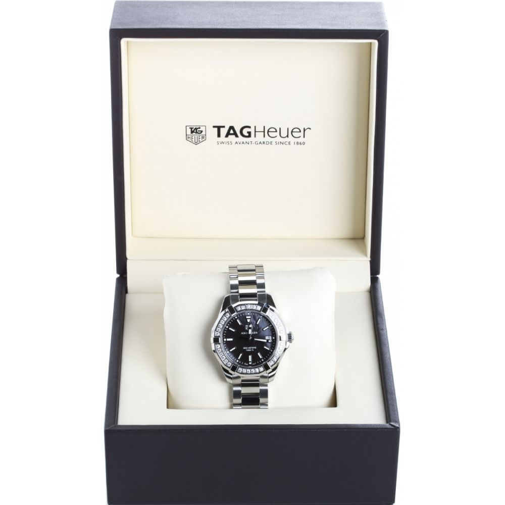 Tag Heuer Aquaracer Quartz Diamonds Black Dial Silver Steel Strap Watch for Women - WAY131P.BA0748 Buy Now By Tag Heuer