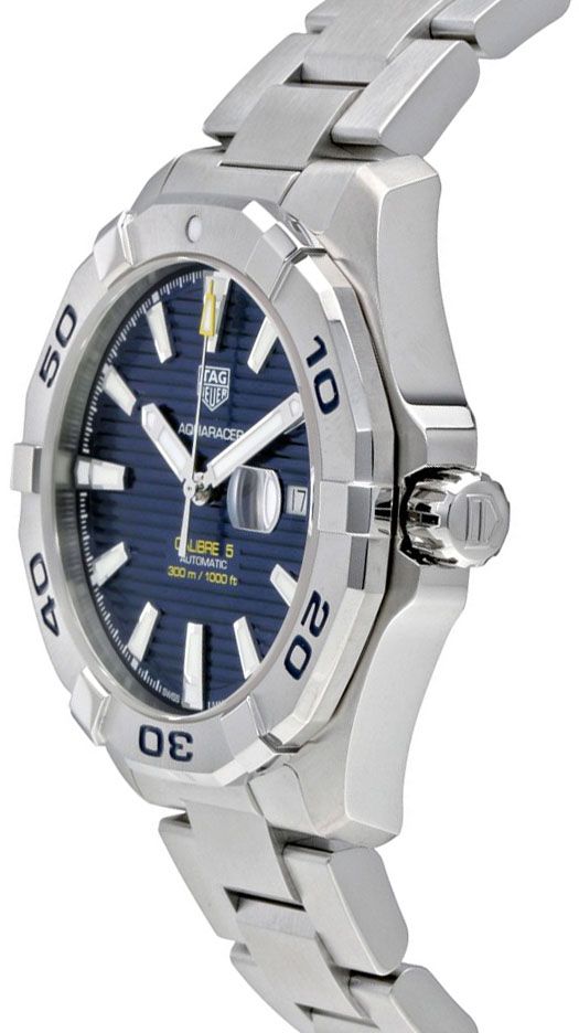Tag Heuer Aquaracer Calibre 5 Automatic Blue Dial Silver Steel Strap Watch for Men - WAY2012.BA0927 Buy Now By Tag Heuer