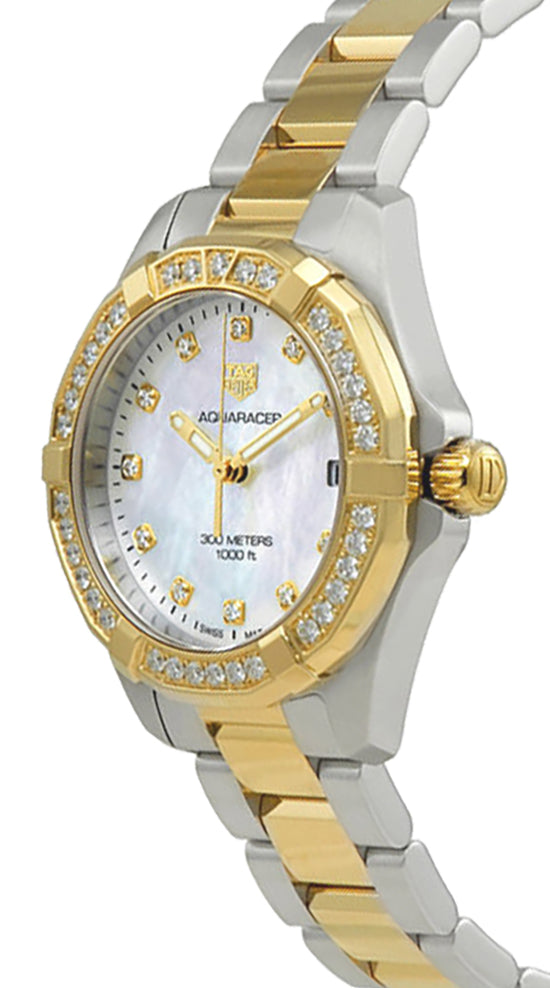 Tag Heuer Aquaracer Diamonds Mother of Pearl Dial Two Tone Steel Strap Watch for Women - WBD1323.BB0320 Buy Now By Tag Heuer