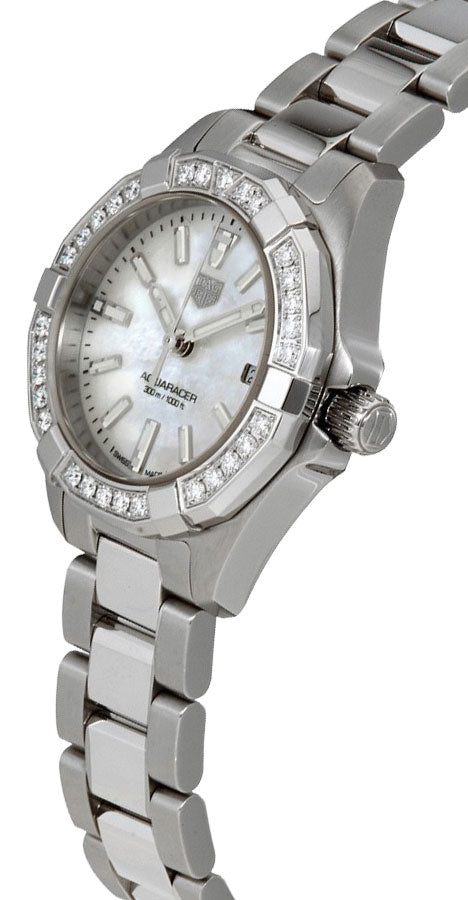 Tag Heuer Aquaracer Diamonds Mother of Pearl White Dial Silver Steel Strap Watch for Women - WBD1413.BA0741 Buy Now By Tag Heuer