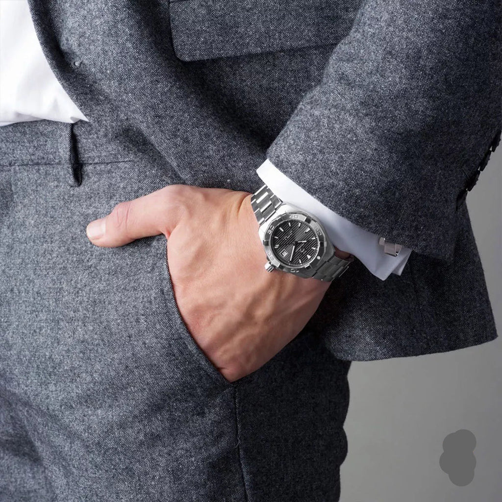 Tag Heuer Aquaracer Calibre 5 Grey Dial Silver Steel Strap Watch for Men - WBD2113.BA0928 Buy Now By Tag Heuer