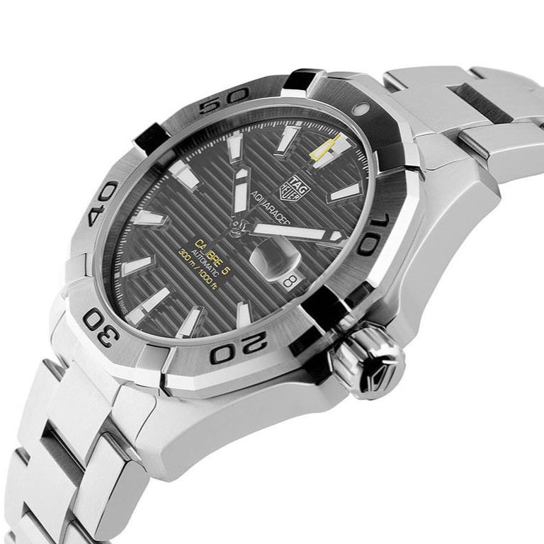 Tag Heuer Aquaracer Calibre 5 Grey Dial Silver Steel Strap Watch for Men - WBD2113.BA0928 Buy Now By Tag Heuer