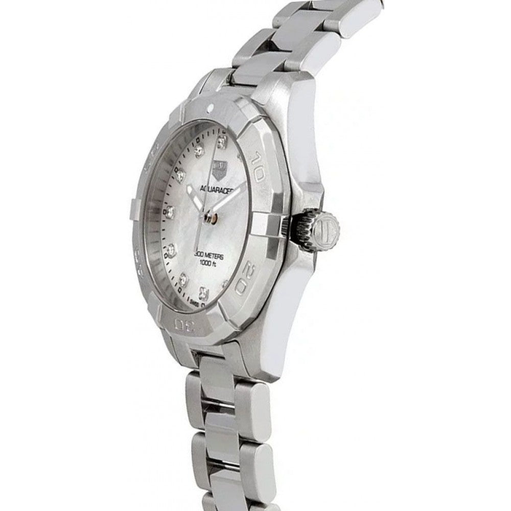 Tag Heuer Aquaracer Diamonds White Mother of Pearl Dial Silver Steel Strap Watch for Women - WBD1314.BA0740 Buy Now By Tag Heuer