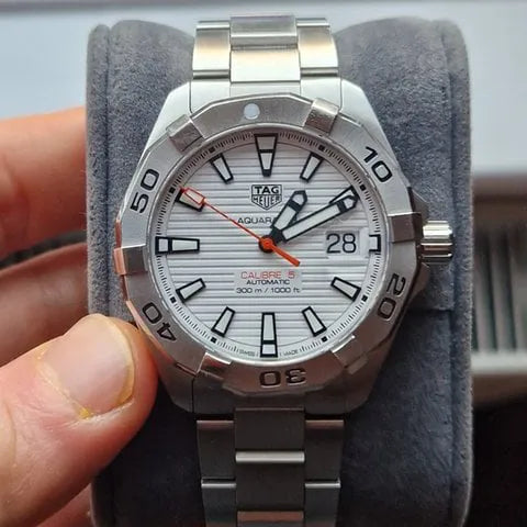 Tag Heuer Aquaracer Automatic White Dial Silver Steel Strap Watch for Men - WBD2111.BA0928 Buy Now By Tag Heuer