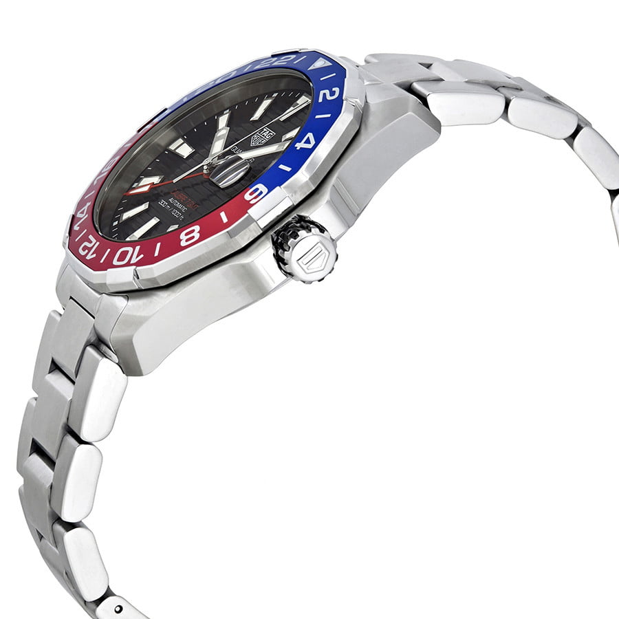 Tag Heuer Aquaracer GMT Caliber 7 Pepsi Black Dial Silver Steel Strap Watch for Men - WAY201F.BA0927 Buy Now By Tag Heuer