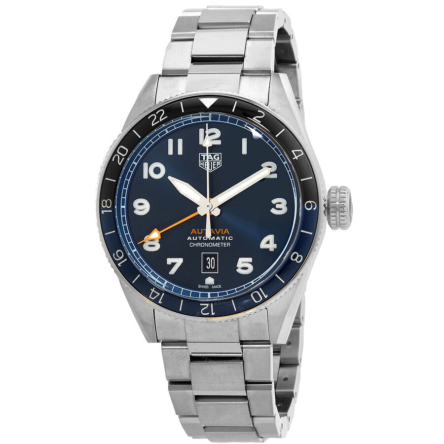 Tag Heuer Autavia Cosc GMT Automatic Blue Dial Silver Steel Strap Watch for Men - WBE511A.BA0650 Buy Now By Tag Heuer