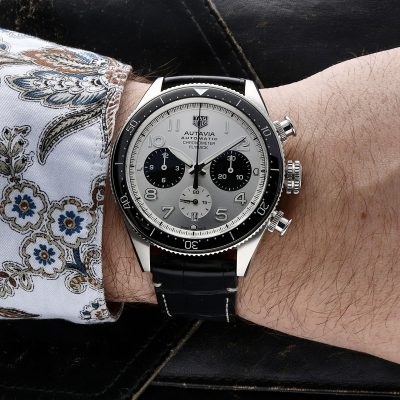 Tag Heuer Autavia Chronometer Flyback Chronograph Silver Dial Black Leather Strap Watch for Men - CBE511B.FC8279 Buy Now By Tag Heuer