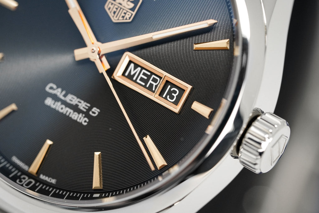 Tag Heuer Carrera Calibre 5 Automatic Black Dial Silver Steel Strap Watch for Men - WAR201C.BA0723 Buy Now By Tag Heuer