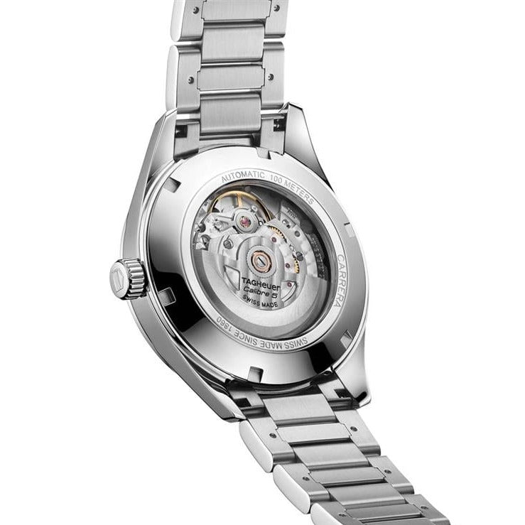 Tag Heuer Carrera Automatic Caliber 5 White Dial Silver Steel Strap Watch for Men - WAR211B.BA0782 Buy Now By Tag Heuer