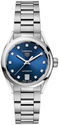 Tag Heuer Carrera Diamonds Blue Dial Silver Steel Strap Watch for Women - WBN2413.BA0621 Buy Now By Tag Heuer