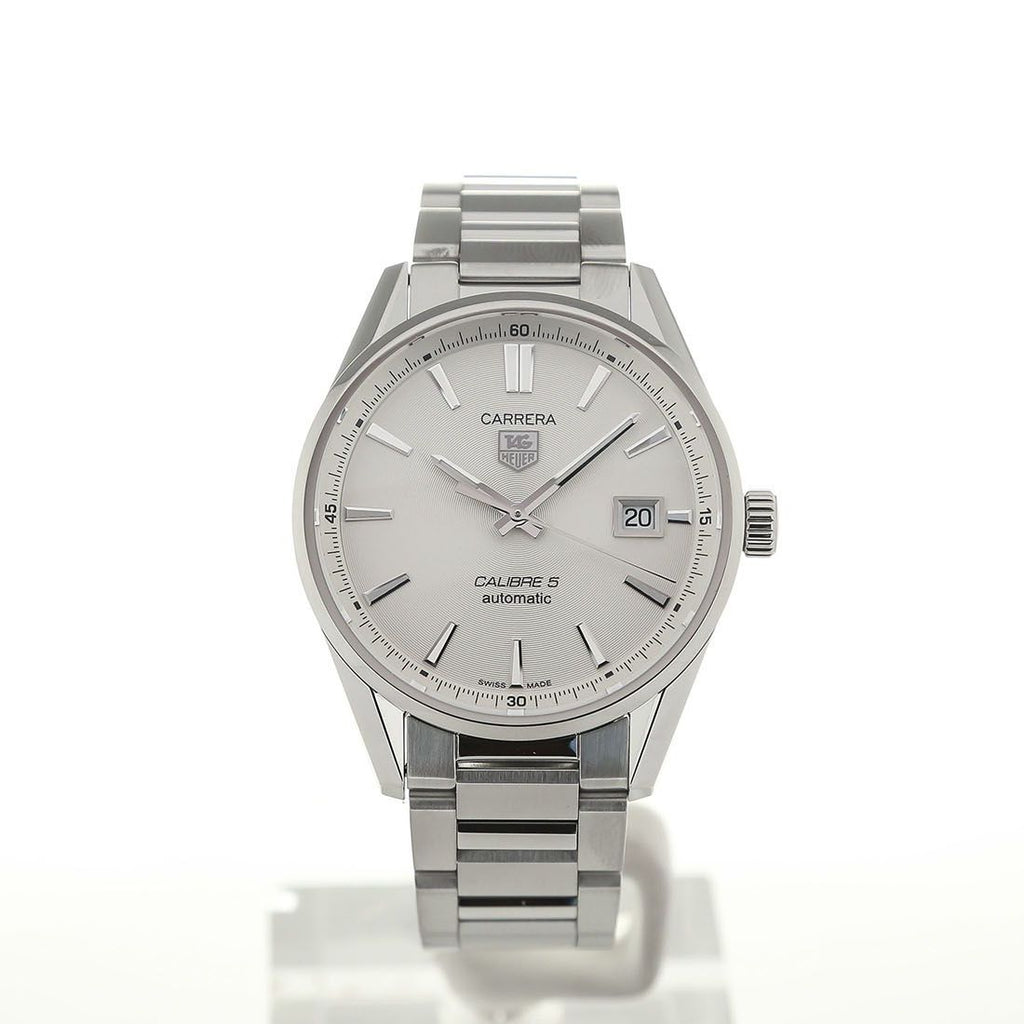 Tag Heuer Carrera Automatic Caliber 5 White Dial Silver Steel Strap Watch for Men - WAR211B.BA0782 Buy Now By Tag Heuer