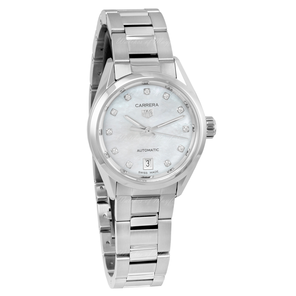 Tag Heuer Carrera Diamonds Mother of Pearl Dial Silver Steel Strap Watch for Women - WBN2412.BA0621 Buy Now By Tag Heuer