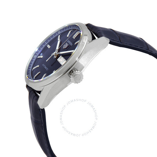 Tag Heuer Carrera Day Date Blue Dial Blue Leather Strap Watch for Men - WBN2012.FC6502 Buy Now By Tag Heuer