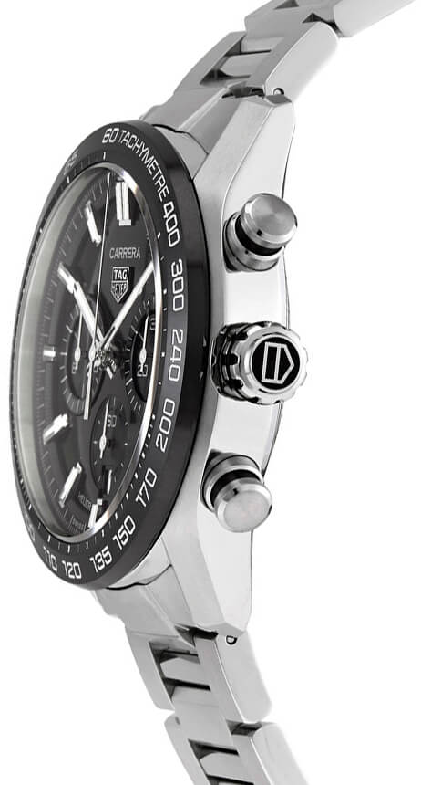 Tag Heuer Carrera Automatic Chronograph Black Dial Silver Steel Strap Watch for Men - CBN2A1B.BA0643 Buy Now By Tag Heuer