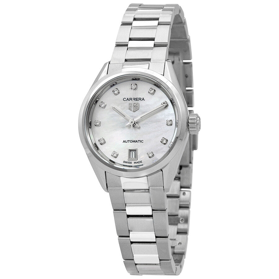Tag Heuer Carrera Diamonds Mother of Pearl Dial Silver Steel Strap Watch for Women - WBN2412.BA0621 Buy Now By Tag Heuer