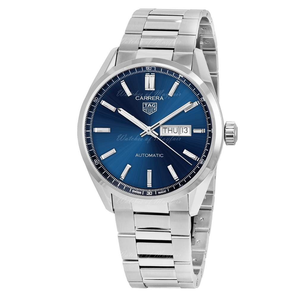 Tag Heuer Carrera Day Date Blue Dial Silver Steel Strap Watch for Women - WBN2012.BA0640 Buy Now By Tag Heuer