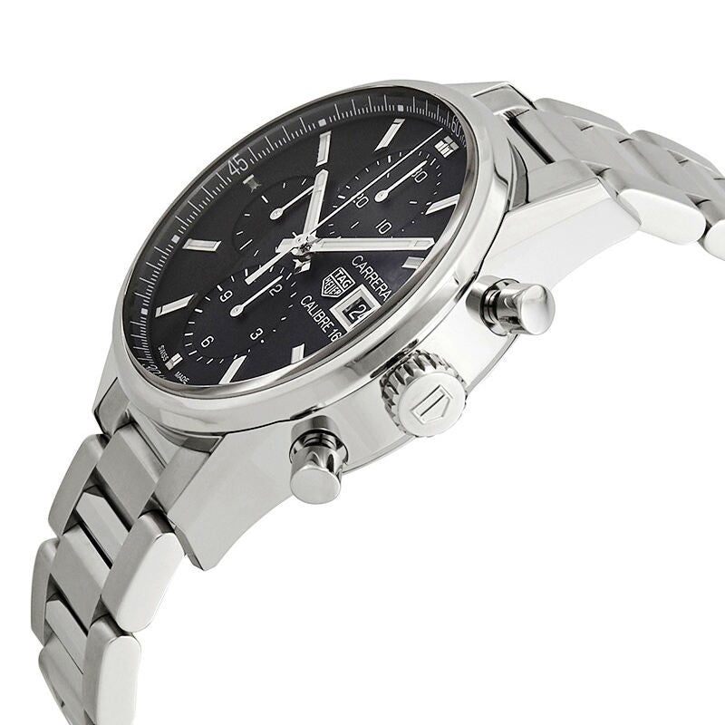 Tag Heuer Carrera Automatic Chronograph Black Dial Silver Steel Strap Watch for Men - CBK2110.BA0715 Buy Now By Tag Heuer