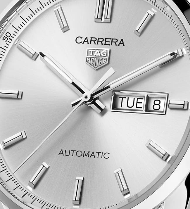 Tag Heuer Carrera Day Date Silver Dial Brown Leather Strap Watch for Men - WBN2011.FC6484 Buy Now By Tag Heuer