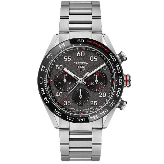 Tag Heuer Carrera Porsche Chronograph Grey Dial Silver Steel Strap Watch for Men - CBN2A1F.BA0643 Buy Now By Tag Heuer