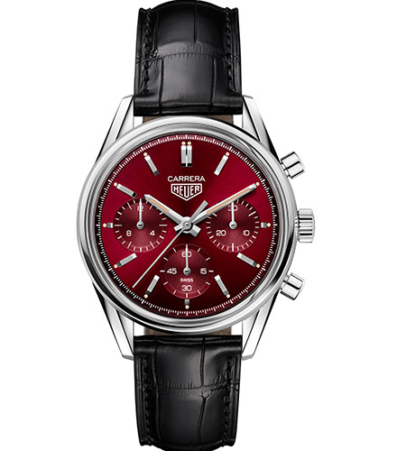 Tag Heuer Carrera Automatic Chronograph Red Dial Black Leather Strap Watch for Men - CBK221G.FC6479 Buy Now By Tag Heuer